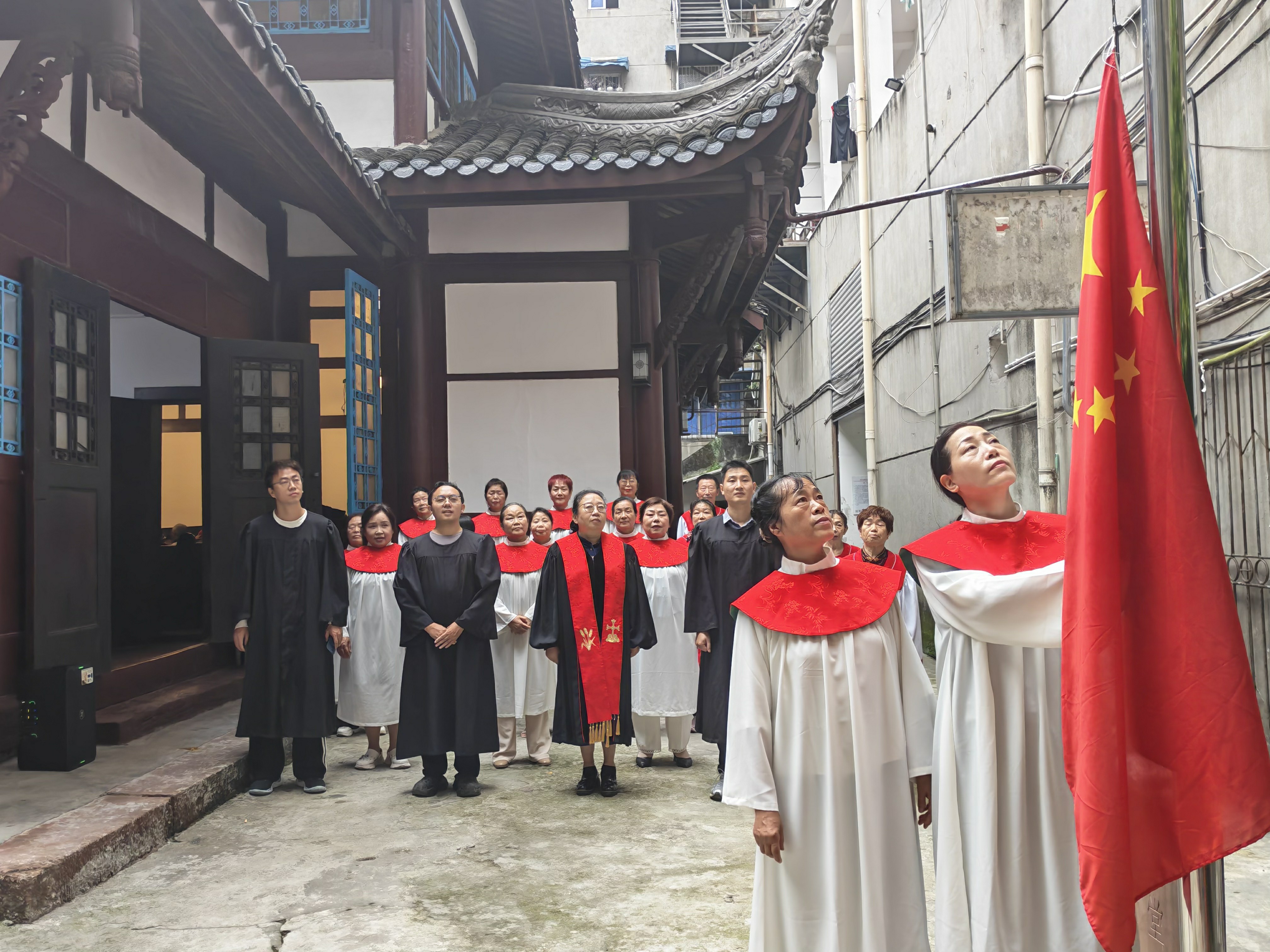 同升一面旗 共祝祖国好——我省基督教界举行庆国庆升国旗仪式
